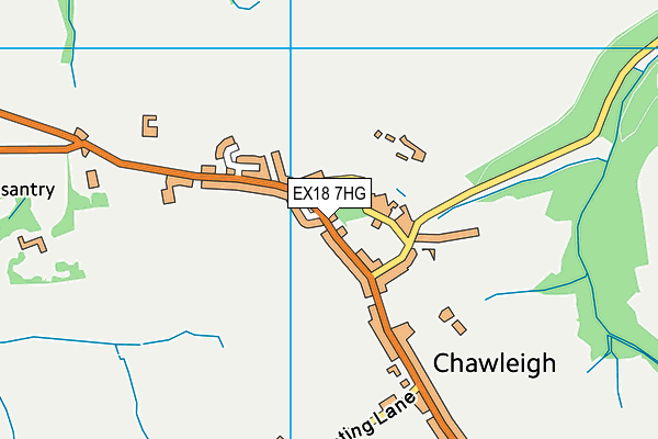 EX18 7HG map - OS VectorMap District (Ordnance Survey) EX18 7HG map - OS VectorMap District (Ordnance Survey)