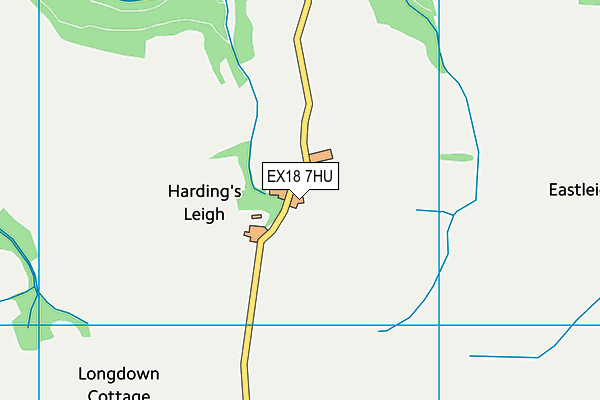 EX18 7HU map - OS VectorMap District (Ordnance Survey) EX18 7HU map - OS VectorMap District (Ordnance Survey)