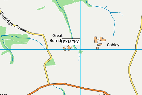 EX18 7HY map - OS VectorMap District (Ordnance Survey) EX18 7HY map - OS VectorMap District (Ordnance Survey)