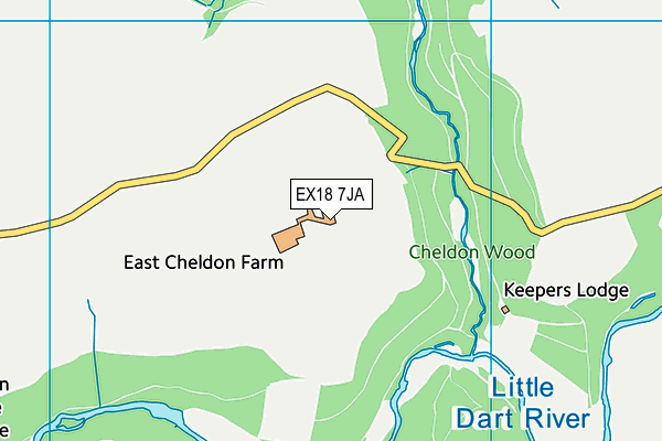 EX18 7JA map - OS VectorMap District (Ordnance Survey) EX18 7JA map - OS VectorMap District (Ordnance Survey)