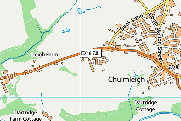 EX18 7JL map - OS VectorMap District (Ordnance Survey) EX18 7JL map - OS VectorMap District (Ordnance Survey)