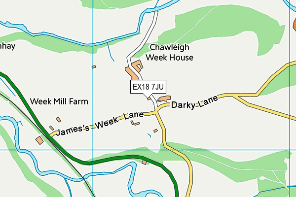 EX18 7JU map - OS VectorMap District (Ordnance Survey) EX18 7JU map - OS VectorMap District (Ordnance Survey)