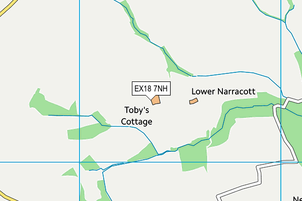 EX18 7NH map - OS VectorMap District (Ordnance Survey)