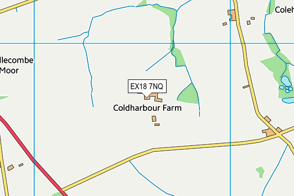 EX18 7NQ map - OS VectorMap District (Ordnance Survey) EX18 7NQ map - OS VectorMap District (Ordnance Survey)