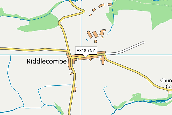 EX18 7NZ map - OS VectorMap District (Ordnance Survey) EX18 7NZ map - OS VectorMap District (Ordnance Survey)