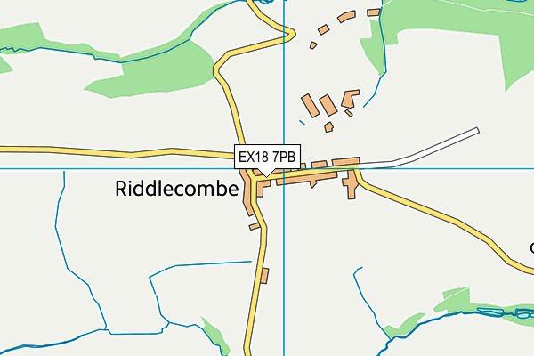 EX18 7PB map - OS VectorMap District (Ordnance Survey) EX18 7PB map - OS VectorMap District (Ordnance Survey)