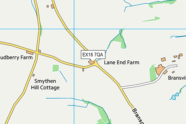 EX18 7QA map - OS VectorMap District (Ordnance Survey) EX18 7QA map - OS VectorMap District (Ordnance Survey)