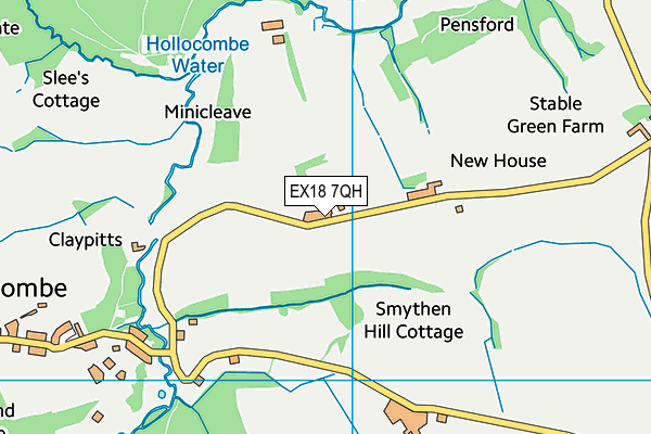 EX18 7QH map - OS VectorMap District (Ordnance Survey) EX18 7QH map - OS VectorMap District (Ordnance Survey)