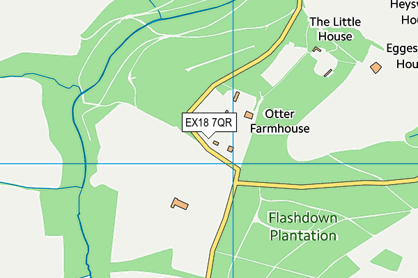 EX18 7QR map - OS VectorMap District (Ordnance Survey) EX18 7QR map - OS VectorMap District (Ordnance Survey)