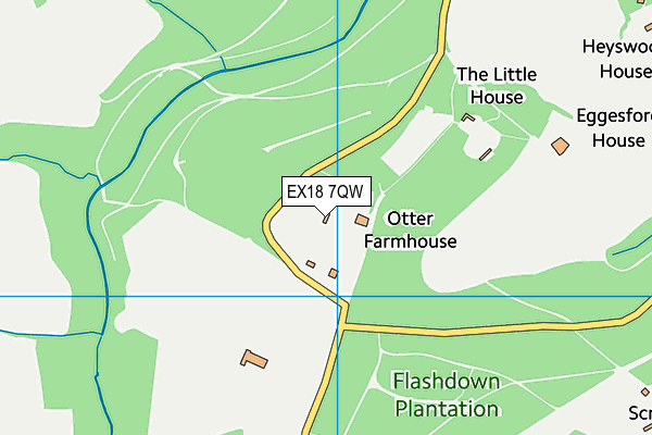 EX18 7QW map - OS VectorMap District (Ordnance Survey) EX18 7QW map - OS VectorMap District (Ordnance Survey)