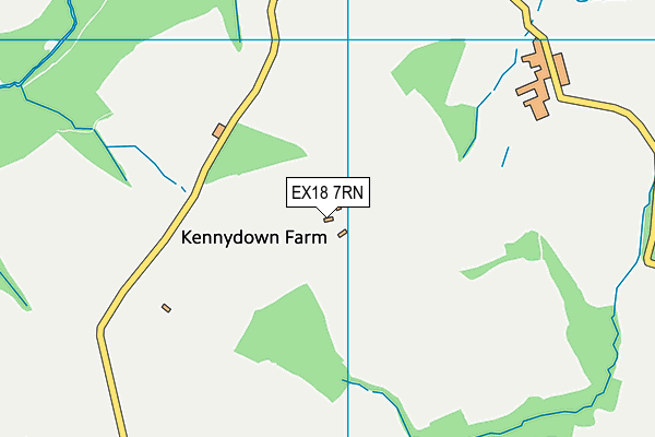 EX18 7RN map - OS VectorMap District (Ordnance Survey) EX18 7RN map - OS VectorMap District (Ordnance Survey)