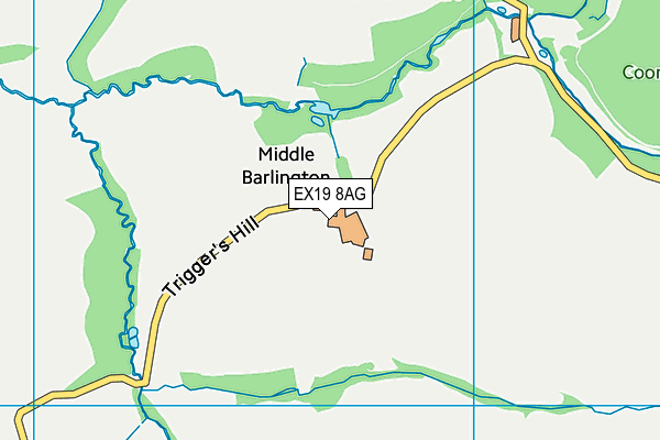 EX19 8AG map - OS VectorMap District (Ordnance Survey) EX19 8AG map - OS VectorMap District (Ordnance Survey)