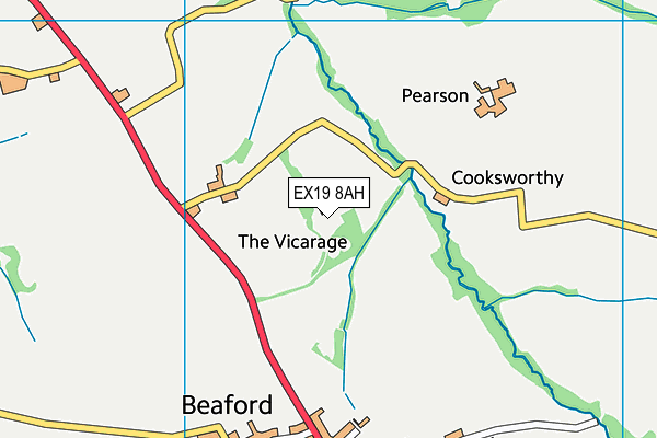 EX19 8AH map - OS VectorMap District (Ordnance Survey) EX19 8AH map - OS VectorMap District (Ordnance Survey)