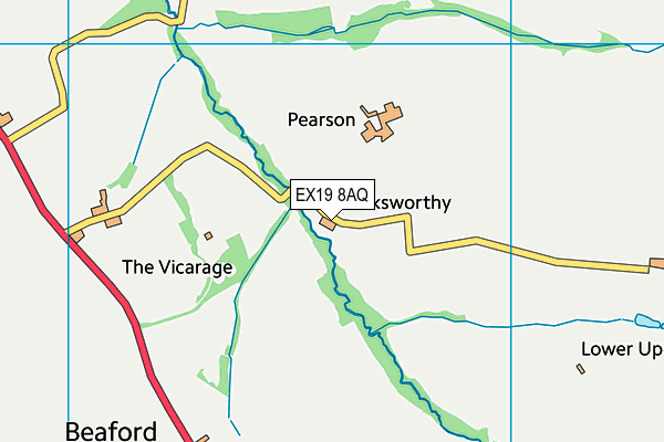 EX19 8AQ map - OS VectorMap District (Ordnance Survey) EX19 8AQ map - OS VectorMap District (Ordnance Survey)