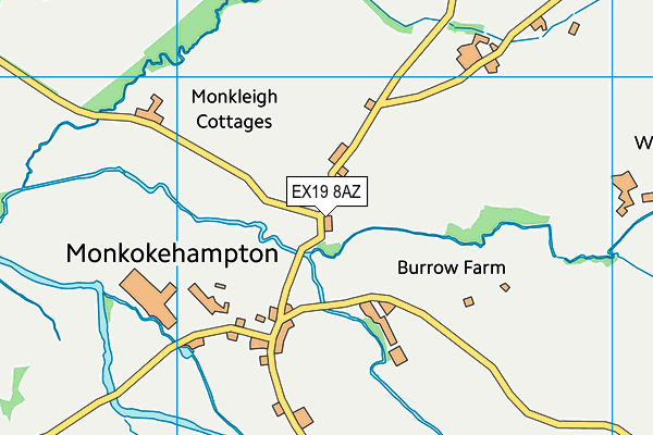 EX19 8AZ map - OS VectorMap District (Ordnance Survey) EX19 8AZ map - OS VectorMap District (Ordnance Survey)