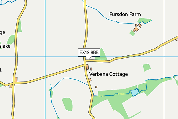 EX19 8BB map - OS VectorMap District (Ordnance Survey) EX19 8BB map - OS VectorMap District (Ordnance Survey)