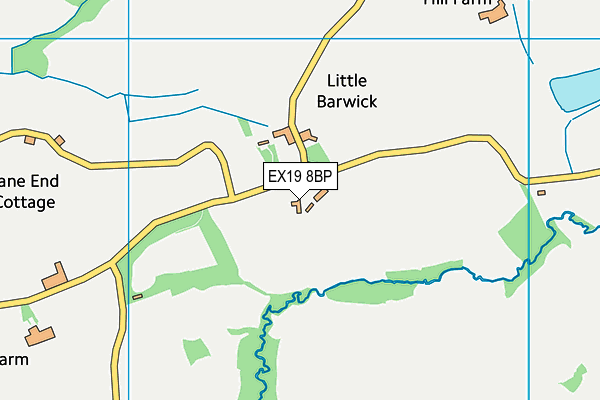 EX19 8BP map - OS VectorMap District (Ordnance Survey) EX19 8BP map - OS VectorMap District (Ordnance Survey)