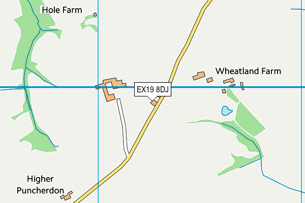 EX19 8DJ map - OS VectorMap District (Ordnance Survey) EX19 8DJ map - OS VectorMap District (Ordnance Survey)
