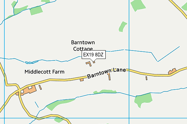 EX19 8DZ map - OS VectorMap District (Ordnance Survey) EX19 8DZ map - OS VectorMap District (Ordnance Survey)