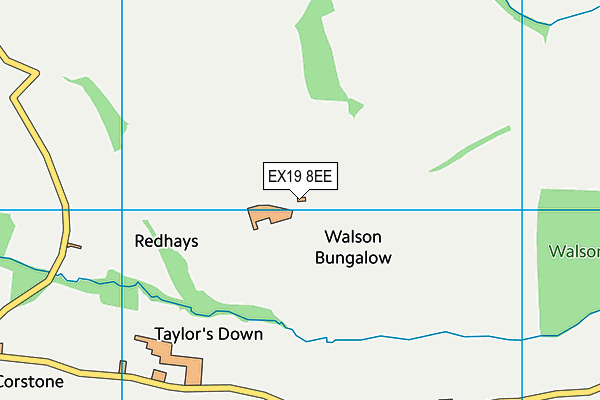 EX19 8EE map - OS VectorMap District (Ordnance Survey) EX19 8EE map - OS VectorMap District (Ordnance Survey)