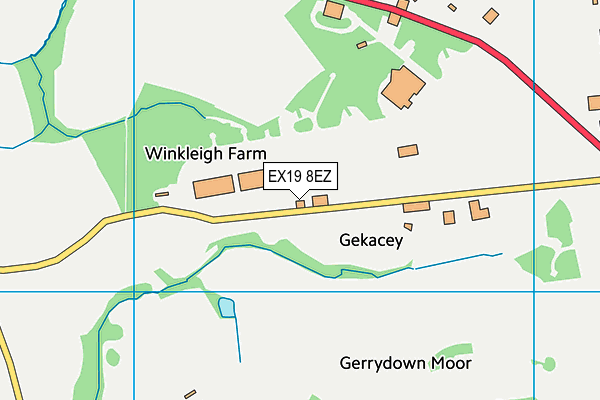 EX19 8EZ map - OS VectorMap District (Ordnance Survey) EX19 8EZ map - OS VectorMap District (Ordnance Survey)