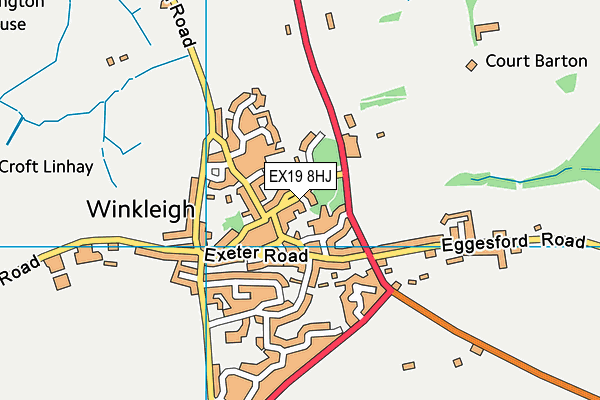 EX19 8HJ map - OS VectorMap District (Ordnance Survey) EX19 8HJ map - OS VectorMap District (Ordnance Survey)