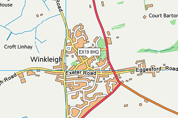 EX19 8HQ map - OS VectorMap District (Ordnance Survey) EX19 8HQ map - OS VectorMap District (Ordnance Survey)