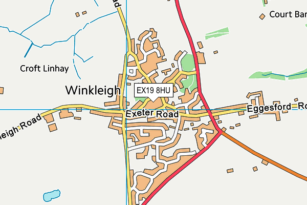 EX19 8HU map - OS VectorMap District (Ordnance Survey)