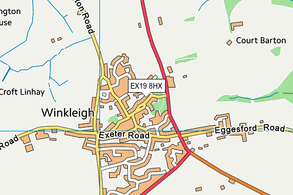 EX19 8HX map - OS VectorMap District (Ordnance Survey)