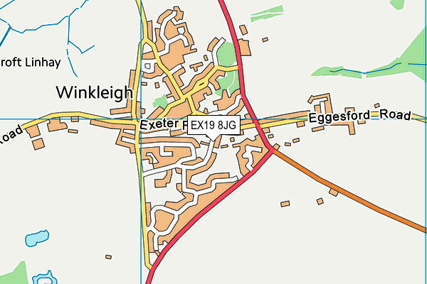 EX19 8JG map - OS VectorMap District (Ordnance Survey) EX19 8JG map - OS VectorMap District (Ordnance Survey)