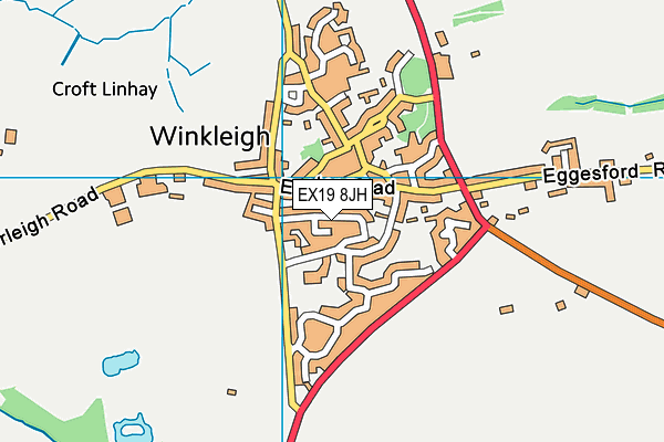 EX19 8JH map - OS VectorMap District (Ordnance Survey)