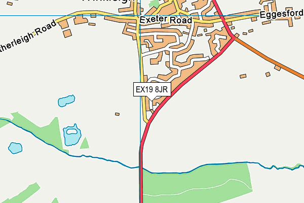 EX19 8JR map - OS VectorMap District (Ordnance Survey) EX19 8JR map - OS VectorMap District (Ordnance Survey)