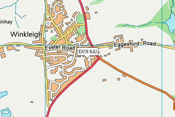 EX19 8JU map - OS VectorMap District (Ordnance Survey) EX19 8JU map - OS VectorMap District (Ordnance Survey)