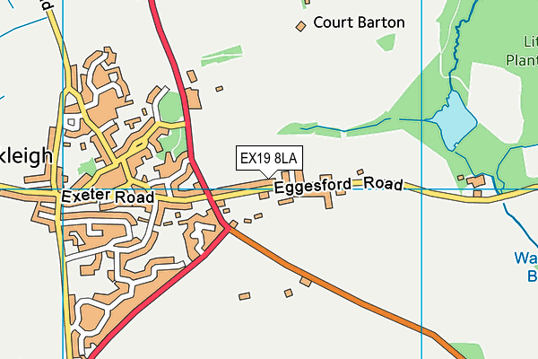 EX19 8LA map - OS VectorMap District (Ordnance Survey) EX19 8LA map - OS VectorMap District (Ordnance Survey)