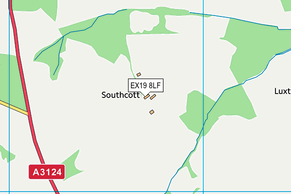 EX19 8LF map - OS VectorMap District (Ordnance Survey) EX19 8LF map - OS VectorMap District (Ordnance Survey)
