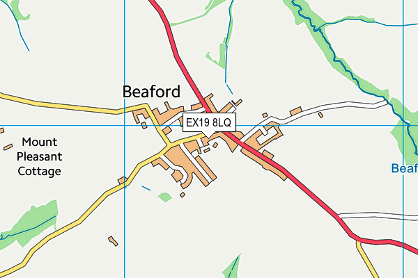 EX19 8LQ map - OS VectorMap District (Ordnance Survey) EX19 8LQ map - OS VectorMap District (Ordnance Survey)