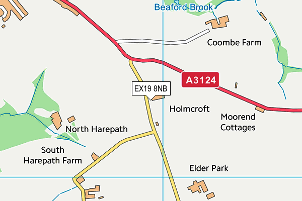 EX19 8NB map - OS VectorMap District (Ordnance Survey) EX19 8NB map - OS VectorMap District (Ordnance Survey)