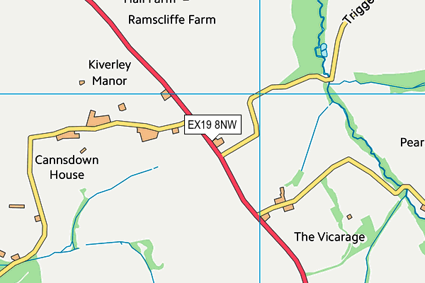 EX19 8NW map - OS VectorMap District (Ordnance Survey) EX19 8NW map - OS VectorMap District (Ordnance Survey)