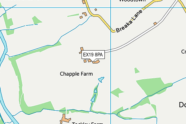 EX19 8PA map - OS VectorMap District (Ordnance Survey) EX19 8PA map - OS VectorMap District (Ordnance Survey)