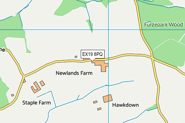 EX19 8PQ map - OS VectorMap District (Ordnance Survey) EX19 8PQ map - OS VectorMap District (Ordnance Survey)
