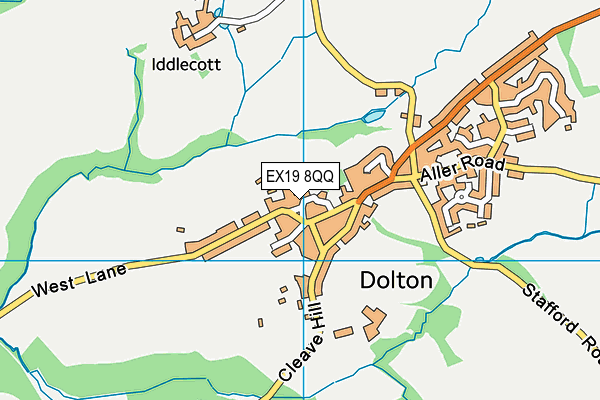 EX19 8QQ map - OS VectorMap District (Ordnance Survey) EX19 8QQ map - OS VectorMap District (Ordnance Survey)