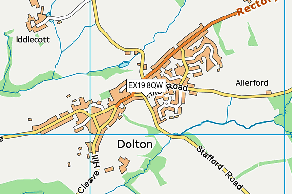 EX19 8QW map - OS VectorMap District (Ordnance Survey)