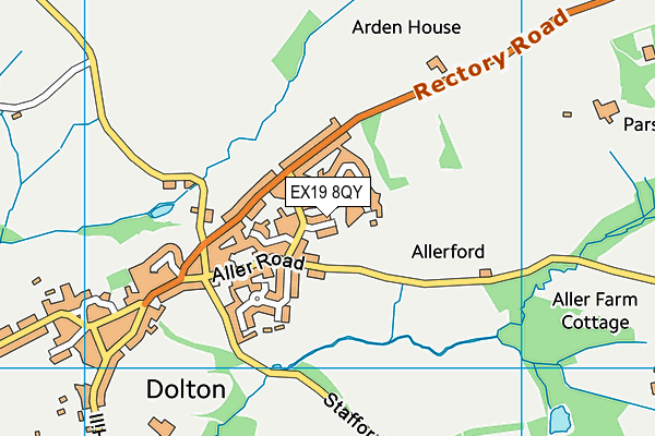 EX19 8QY map - OS VectorMap District (Ordnance Survey)