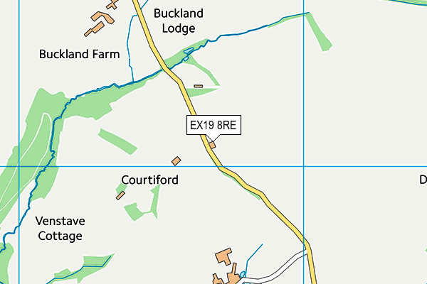 EX19 8RE map - OS VectorMap District (Ordnance Survey) EX19 8RE map - OS VectorMap District (Ordnance Survey)