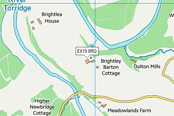 EX19 8RQ map - OS VectorMap District (Ordnance Survey) EX19 8RQ map - OS VectorMap District (Ordnance Survey)