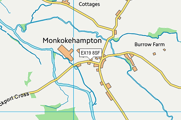 EX19 8SF map - OS VectorMap District (Ordnance Survey) EX19 8SF map - OS VectorMap District (Ordnance Survey)
