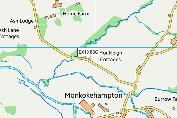 EX19 8SG map - OS VectorMap District (Ordnance Survey)