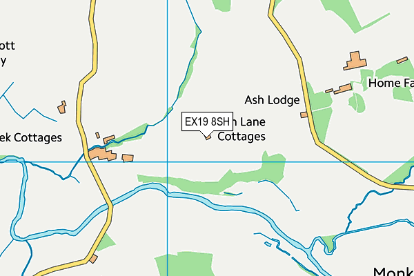 EX19 8SH map - OS VectorMap District (Ordnance Survey) EX19 8SH map - OS VectorMap District (Ordnance Survey)