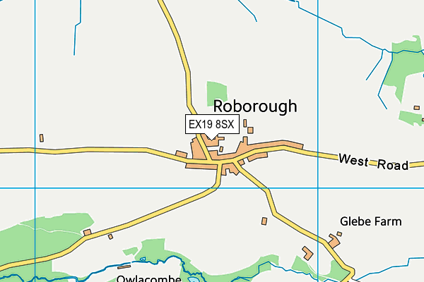 EX19 8SX map - OS VectorMap District (Ordnance Survey) EX19 8SX map - OS VectorMap District (Ordnance Survey)