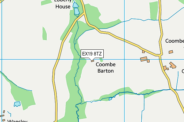EX19 8TZ map - OS VectorMap District (Ordnance Survey) EX19 8TZ map - OS VectorMap District (Ordnance Survey)